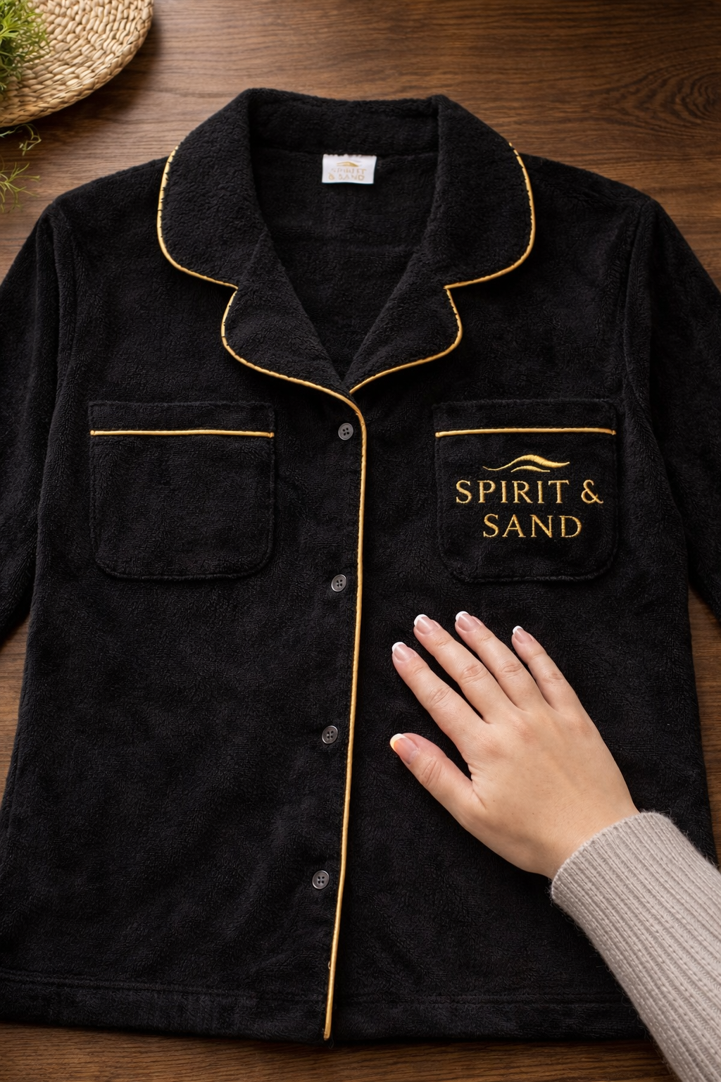Black Long Sleeve, Winter Range, Long Pant towelling pyjamas
