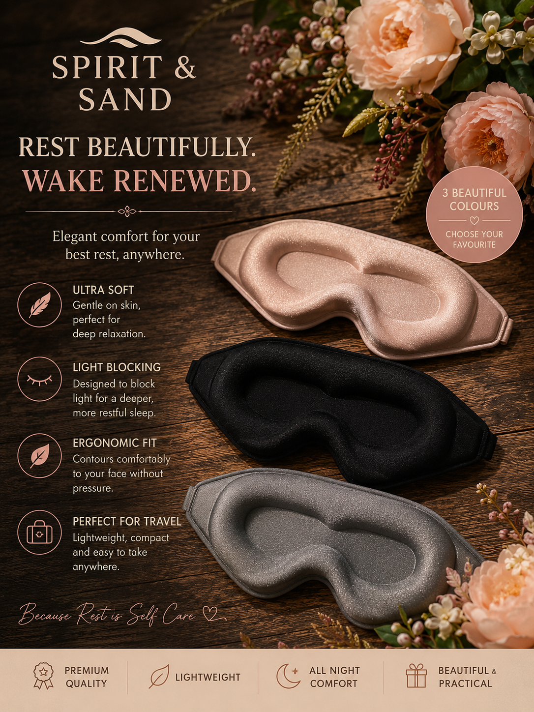 Spirit & Sand Luxury Sleep Eye Mask